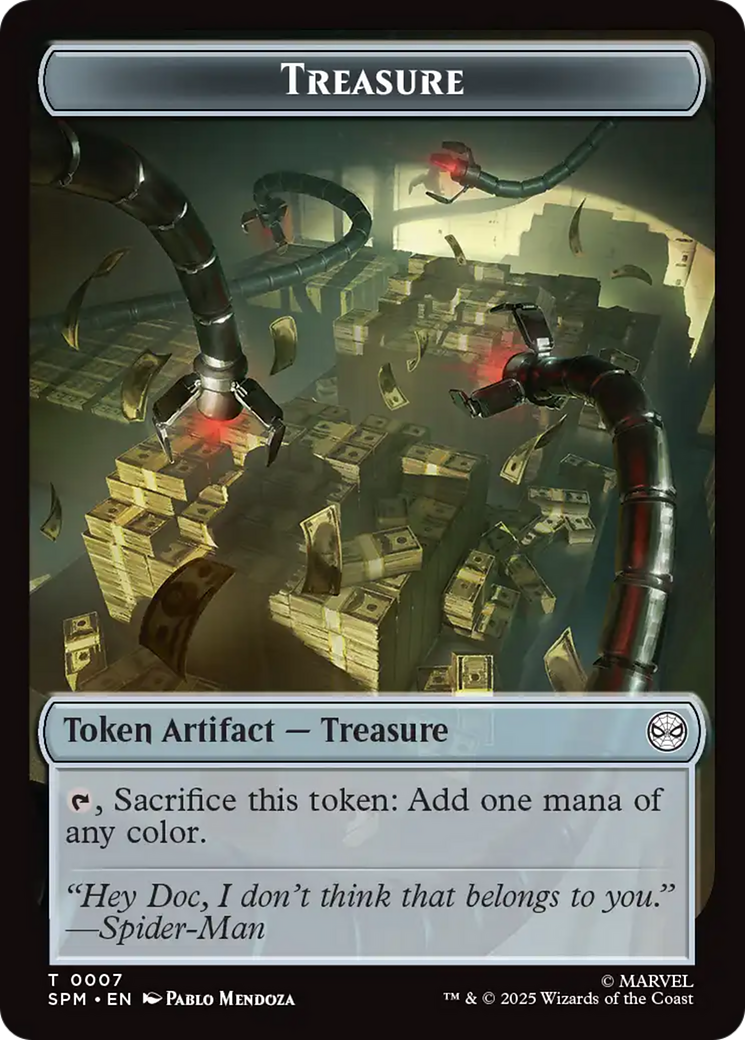Spider // Treasure Double-Sided Token [Marvel's Spider-Man Tokens] | Pegasus Games WI