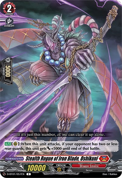 Stealth Rogue of Iron Blade, Oshikuni (D-BT01/057EN) [Genesis of the Five Greats] | Pegasus Games WI