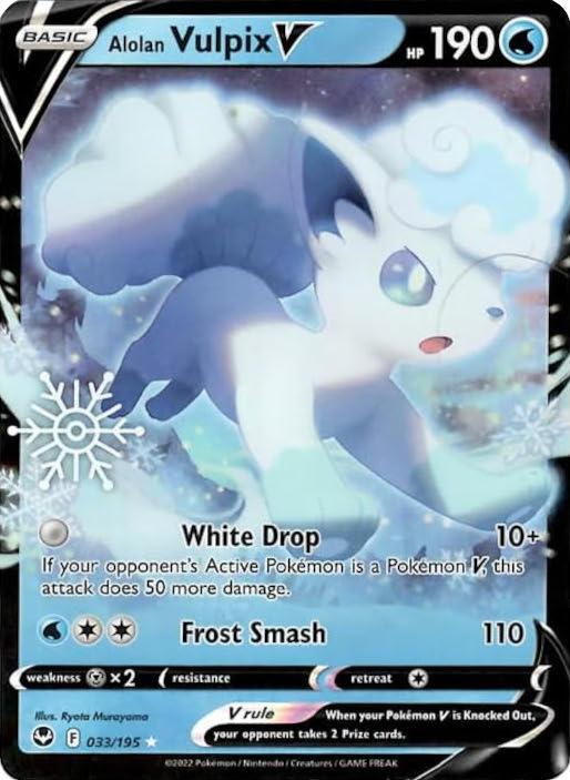 Alolan Vulpix V (033/195) (Holiday Calendar) [Sword & Shield: Silver Tempest] | Pegasus Games WI