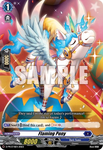 Flaming Pony (D-PR-/216EN) [D Promo Cards] | Pegasus Games WI