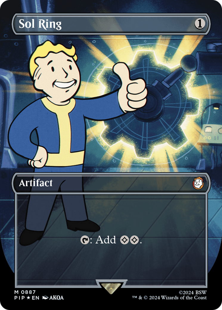 Sol Ring (Borderless) (Surge Foil) [Fallout] | Pegasus Games WI