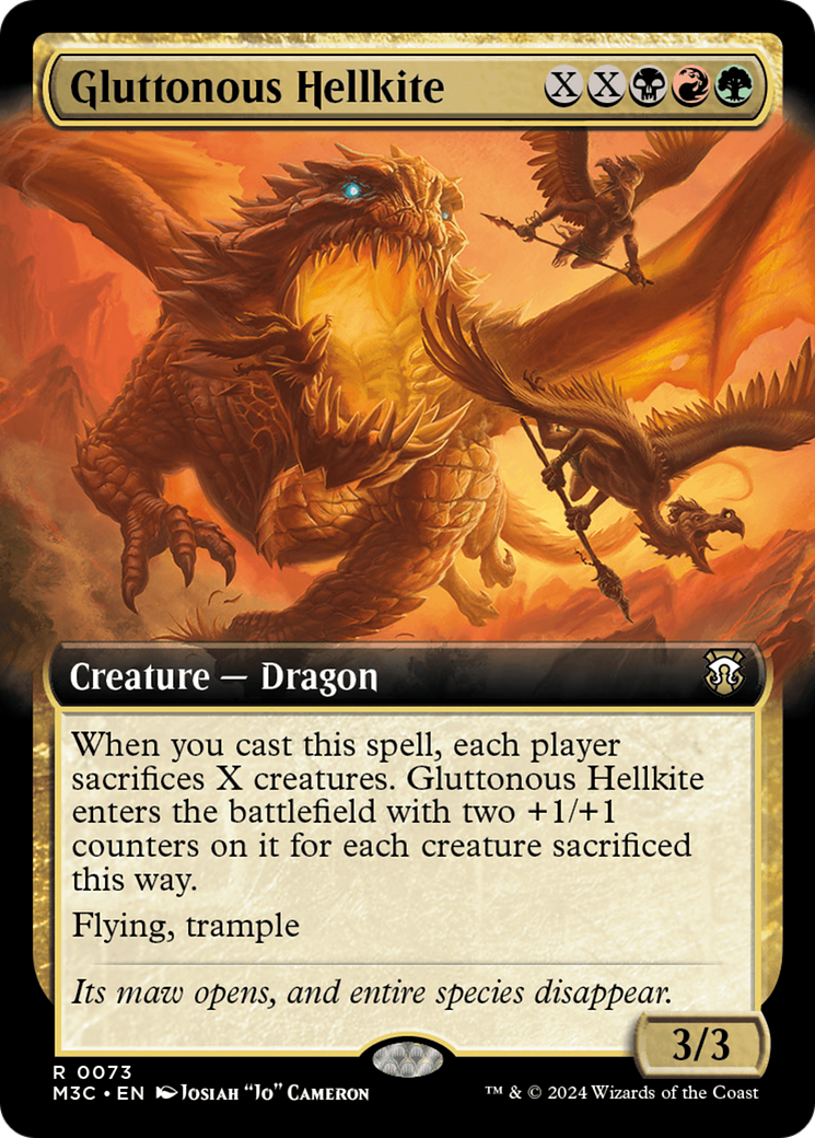 Gluttonous Hellkite (Extended Art) [Modern Horizons 3 Commander] | Pegasus Games WI