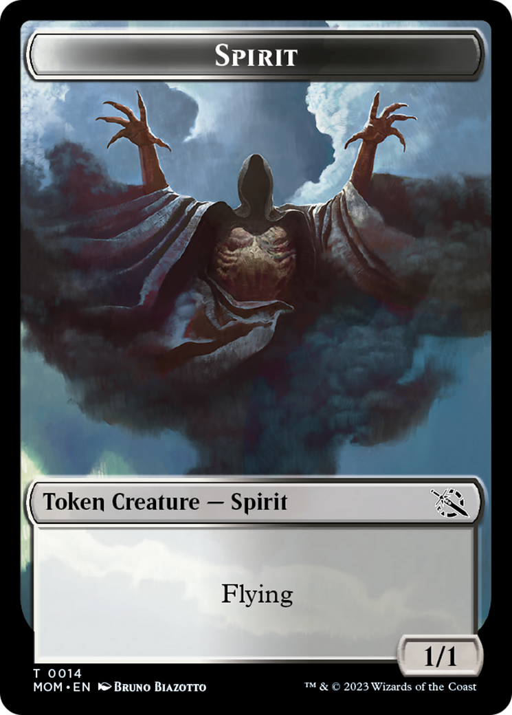 Knight (7) // Spirit (14) Double-Sided Token [March of the Machine Commander Tokens] | Pegasus Games WI