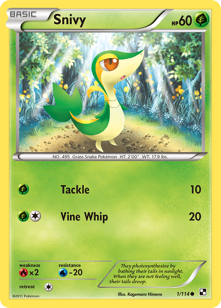 Snivy (1/114) (Cosmos Holo) [Black & White: Base Set] | Pegasus Games WI