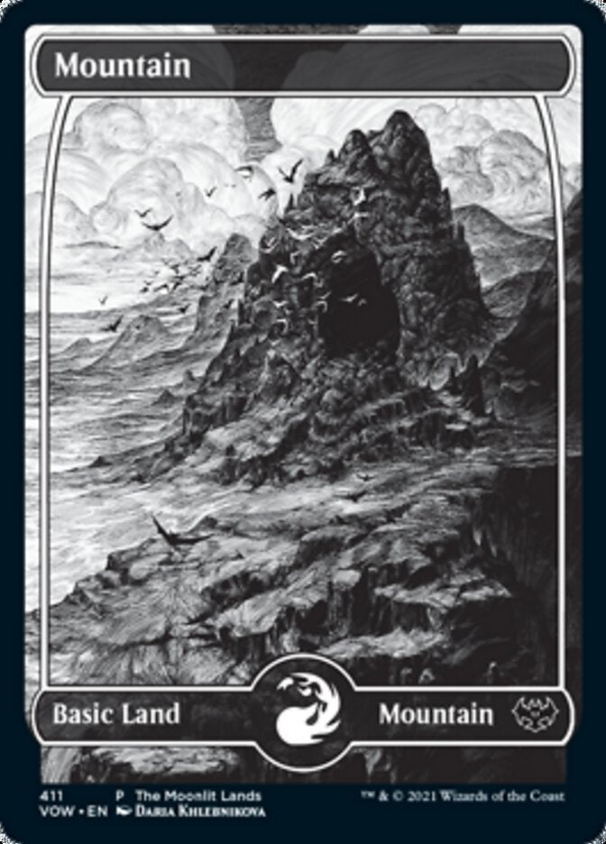 Mountain (The Moonlit Lands) (Foil Etched) [Innistrad: Crimson Vow Promos] | Pegasus Games WI