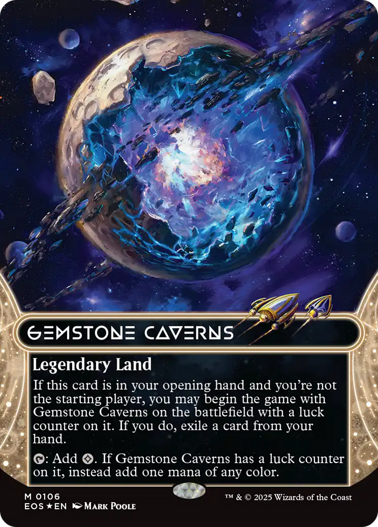 Gemstone Caverns (0106) (Borderless) (Galaxy Foil) [Edge of Eternities: Stellar Sights] | Pegasus Games WI