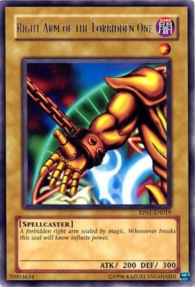 Right Arm of the Forbidden One [RP01-EN019] Rare | Pegasus Games WI