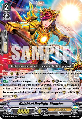 Knight of Daylight, Kinarius (V-PR/0259EN 2023) [V Promo Cards] | Pegasus Games WI