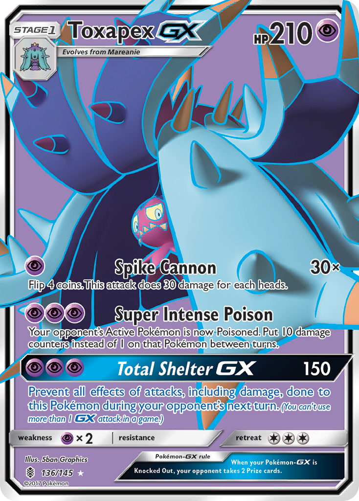 Toxapex GX (136/145) [Sun & Moon: Guardians Rising] | Pegasus Games WI