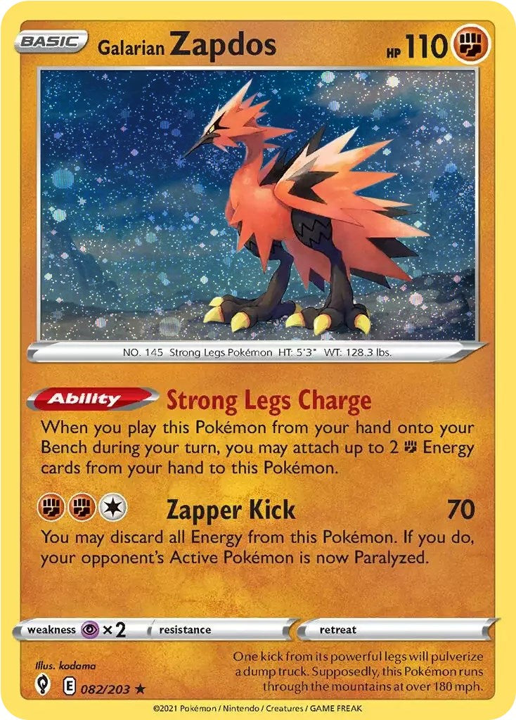 Galarian Zapdos (082/203) (Cosmos Holo) [Sword & Shield: Evolving Skies] | Pegasus Games WI