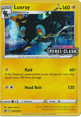 Luxray (SWSH023) (Staff Prerelease Promo) [Sword & Shield: Black Star Promos] | Pegasus Games WI