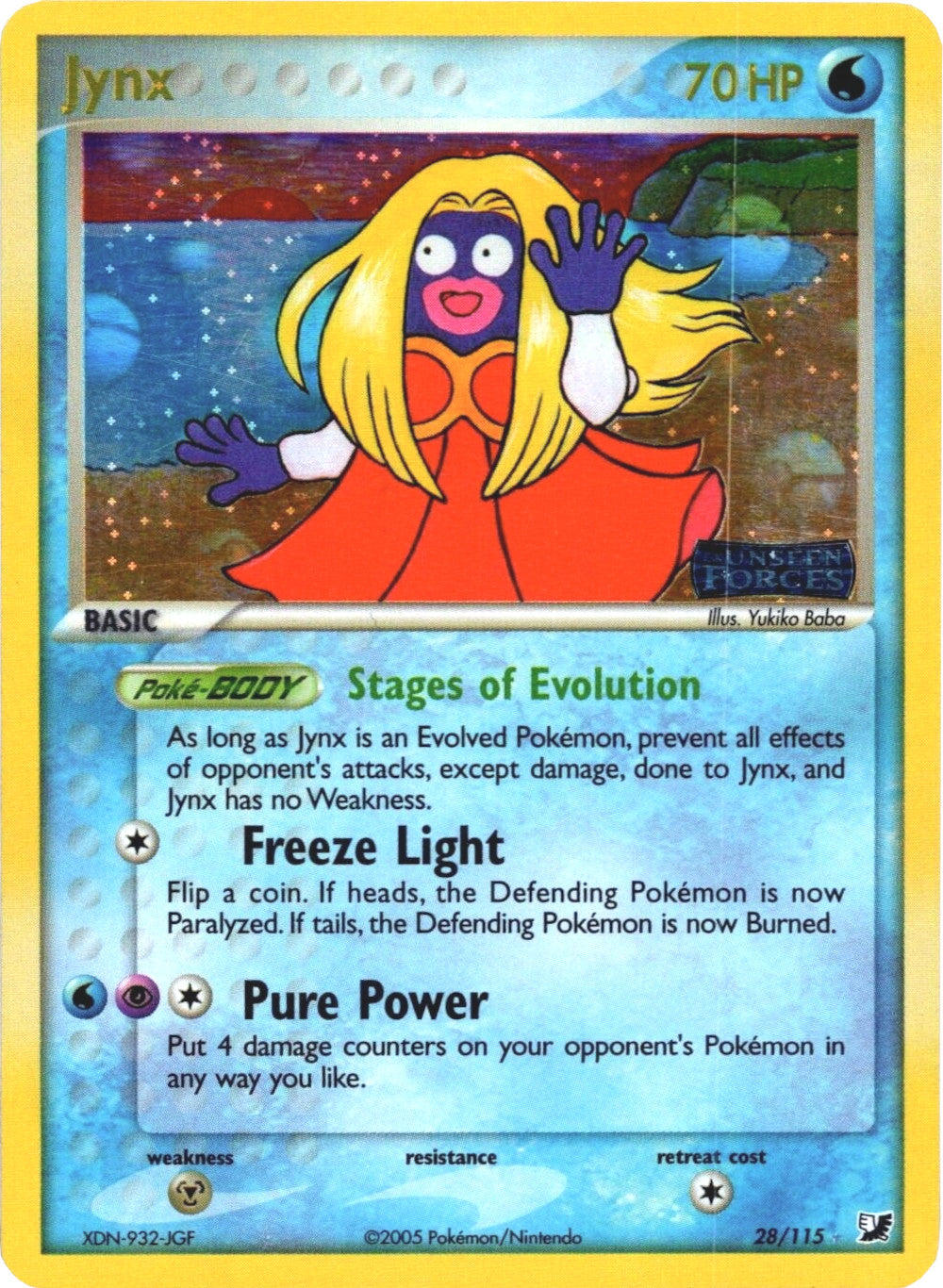 Jynx (28/115) (Stamped) [EX: Unseen Forces] | Pegasus Games WI