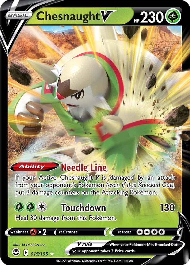 Chesnaught V (015/195) [Sword & Shield: Silver Tempest] | Pegasus Games WI