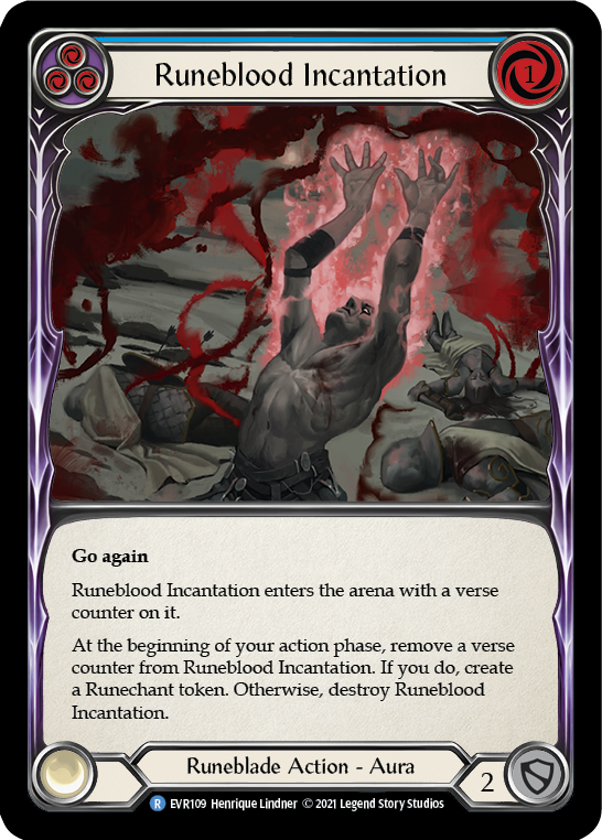 Runeblood Incantation (Blue) [EVR109] (Everfest)  1st Edition Rainbow Foil | Pegasus Games WI