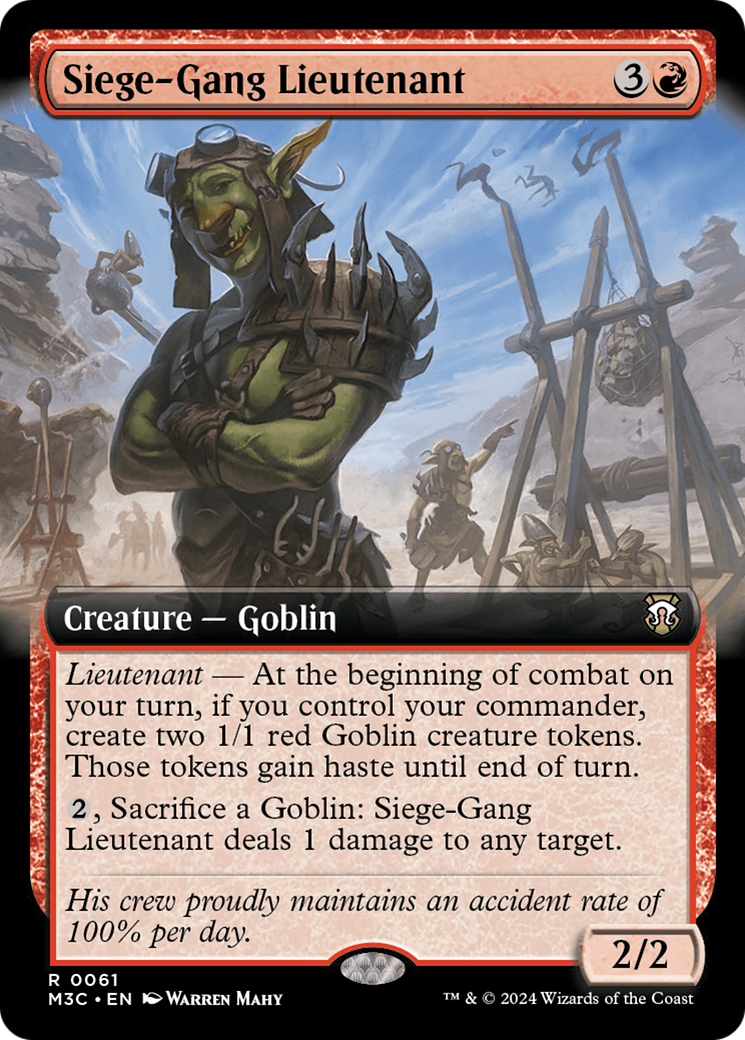 Siege-Gang Lieutenant (Extended Art) (Ripple Foil) [Modern Horizons 3 Commander] | Pegasus Games WI