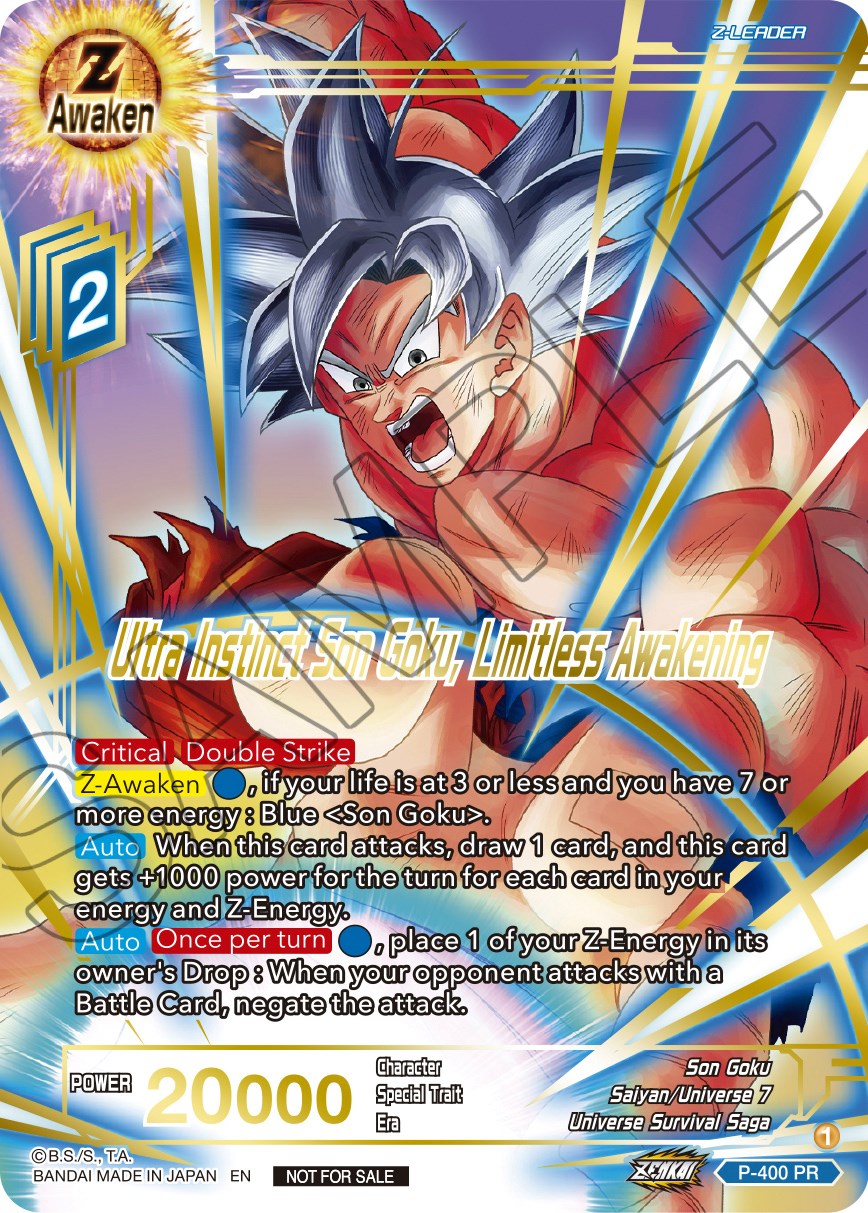 Ultra Instinct Son Goku, Limitless Awakening (Gold-Stamped) (P-400) [Promotion Cards] | Pegasus Games WI