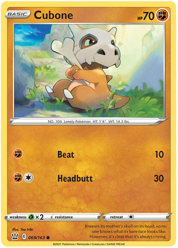 Cubone (069/163) [Sword & Shield: Battle Styles] | Pegasus Games WI