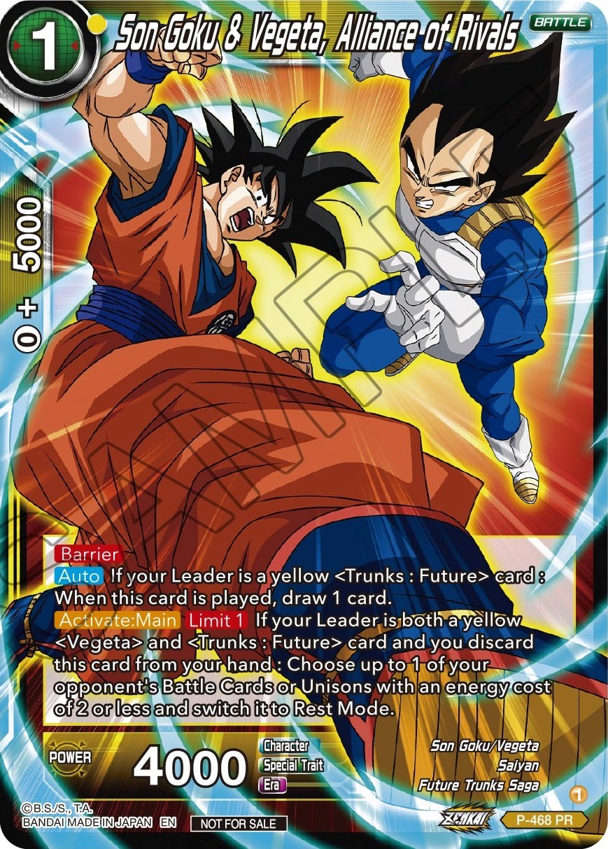 Son Goku & Vegeta, Alliance of Rivals (Z03 Dash Pack) (P-468) [Promotion Cards] | Pegasus Games WI