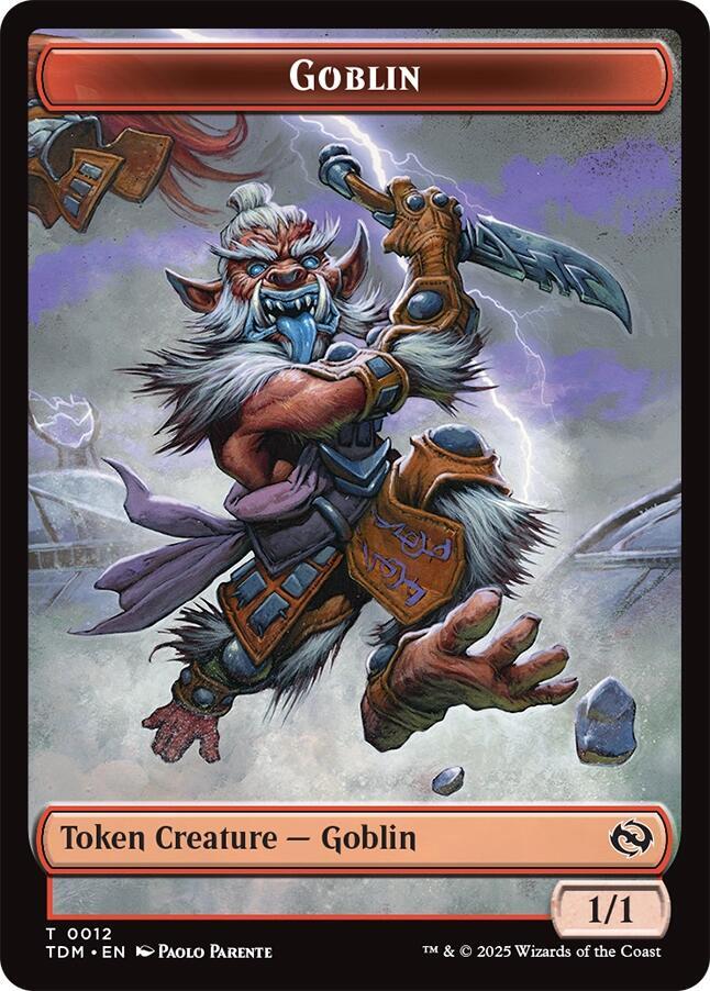 Dog // Goblin Double-Sided Token [Tarkir: Dragonstorm Commander Tokens] | Pegasus Games WI