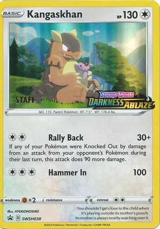 Kangaskhan (SWSH038) (Staff Prerelease Promo) [Sword & Shield: Black Star Promos] | Pegasus Games WI