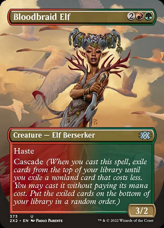 Bloodbraid Elf (Borderless Alternate Art) [Double Masters 2022] | Pegasus Games WI