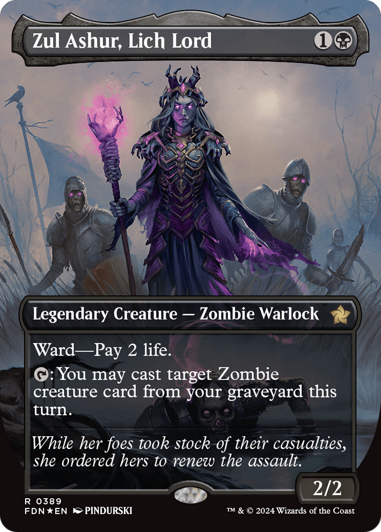 Zul Ashur, Lich Lord (Borderless) (Mana Foil) [Foundations] | Pegasus Games WI