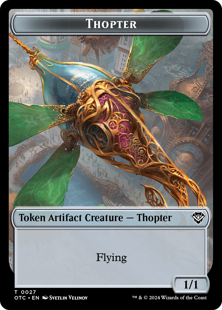 Thopter // Treasure Double-Sided Token [Outlaws of Thunder Junction Commander Tokens] | Pegasus Games WI