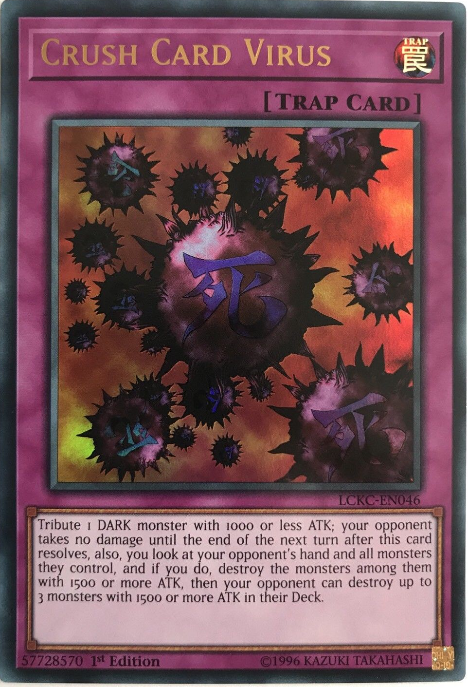 Crush Card Virus (Version 1) [LCKC-EN046] Ultra Rare | Pegasus Games WI