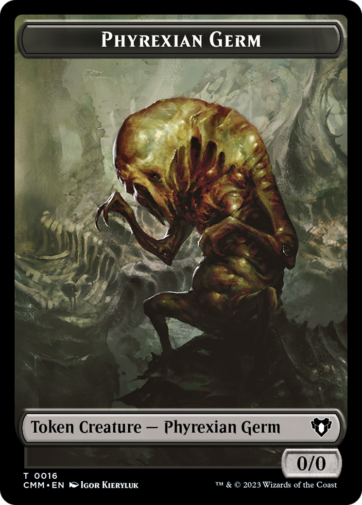 Manifest // Phyrexian Germ Double-Sided Token [Commander Masters Tokens] | Pegasus Games WI