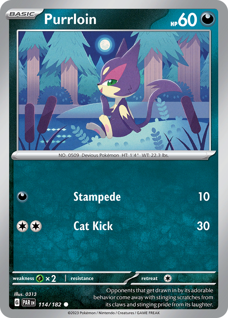 Purrloin (114/182) [Scarlet & Violet: Paradox Rift] | Pegasus Games WI