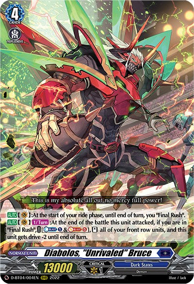 Diabolos, "Unrivaled" Bruce (D-BT04/004EN) [Awakening of Chakrabarthi] | Pegasus Games WI