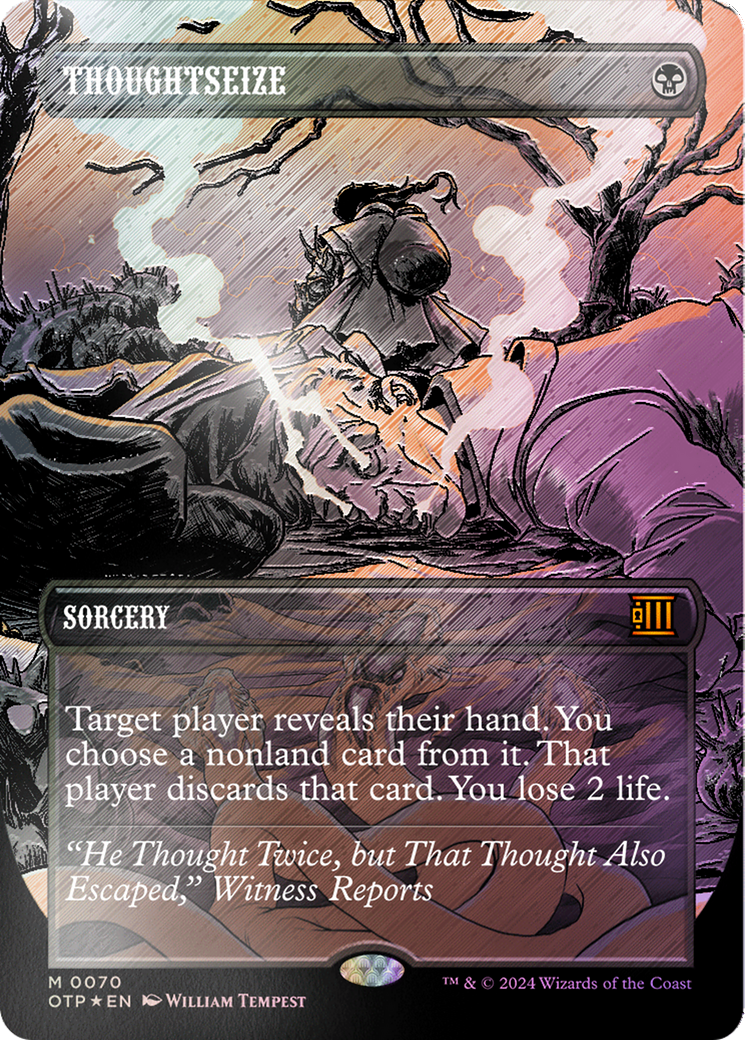 Thoughtseize (Textured Foil) [Outlaws of Thunder Junction: Breaking News] | Pegasus Games WI