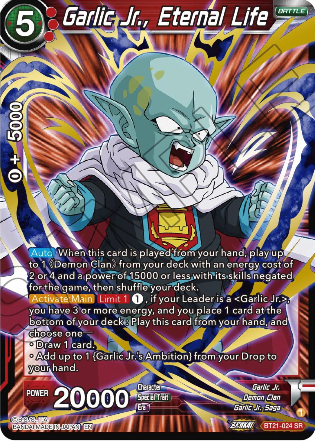 Garlic Jr., Eternal Life (BT21-024) [Wild Resurgence] | Pegasus Games WI