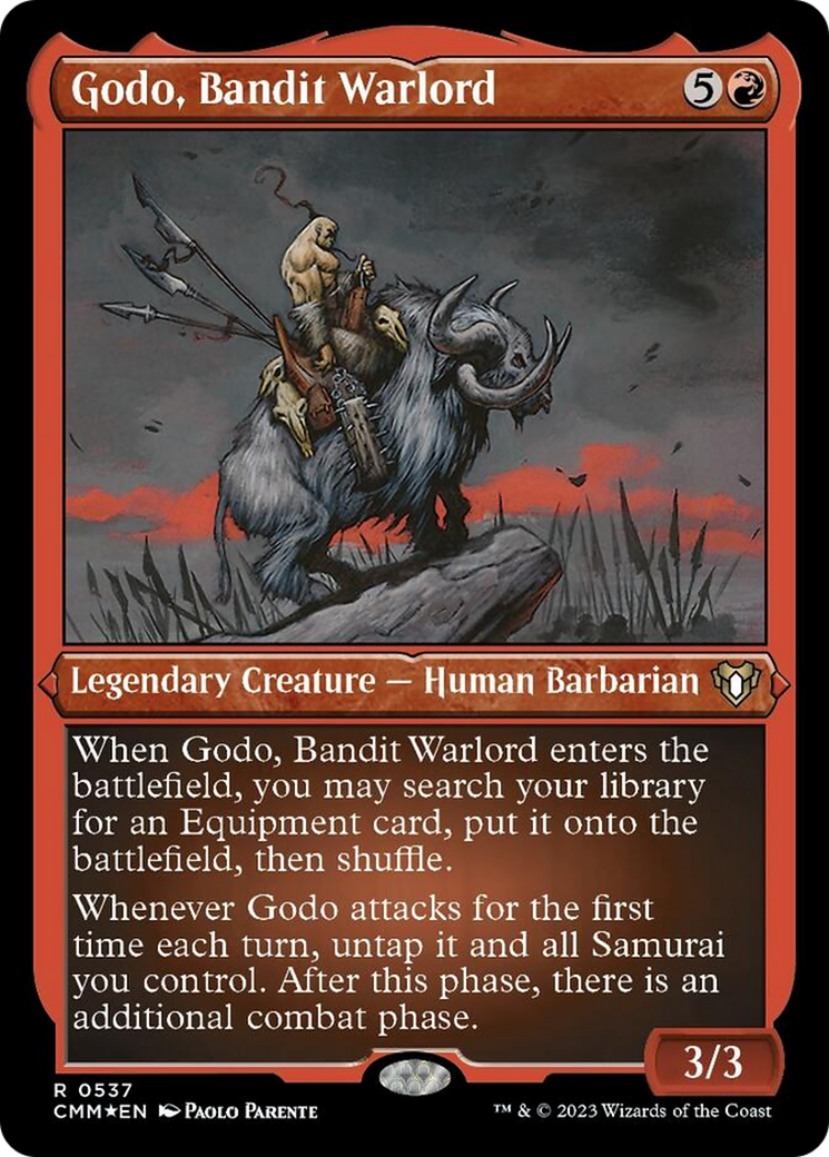 Godo, Bandit Warlord (Foil Etched) [Commander Masters] | Pegasus Games WI