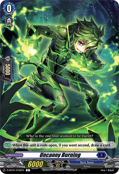 Uncanny Burning (D-BT01/076EN) [Genesis of the Five Greats] | Pegasus Games WI