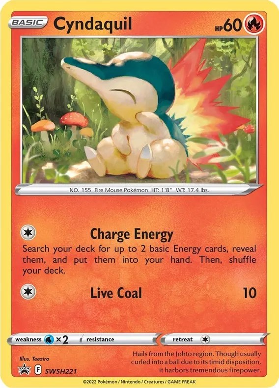 Cyndaquil (SWSH221) (Cosmos Holo) [Sword & Shield: Black Star Promos] | Pegasus Games WI
