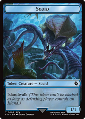Spirit // Squid Double-Sided Token (Surge Foil) [FINAL FANTASY Commander Tokens] | Pegasus Games WI