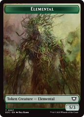 Elemental (0007) // Golem (0014) Double-Sided Token [Edge of Eternities Commander Tokens] | Pegasus Games WI