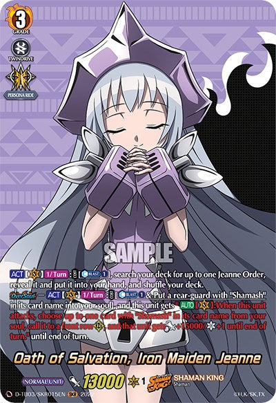 Oath of Salvation, Iron Maiden Jeanne (D-TB03/SKR015EN) [Shaman King] | Pegasus Games WI