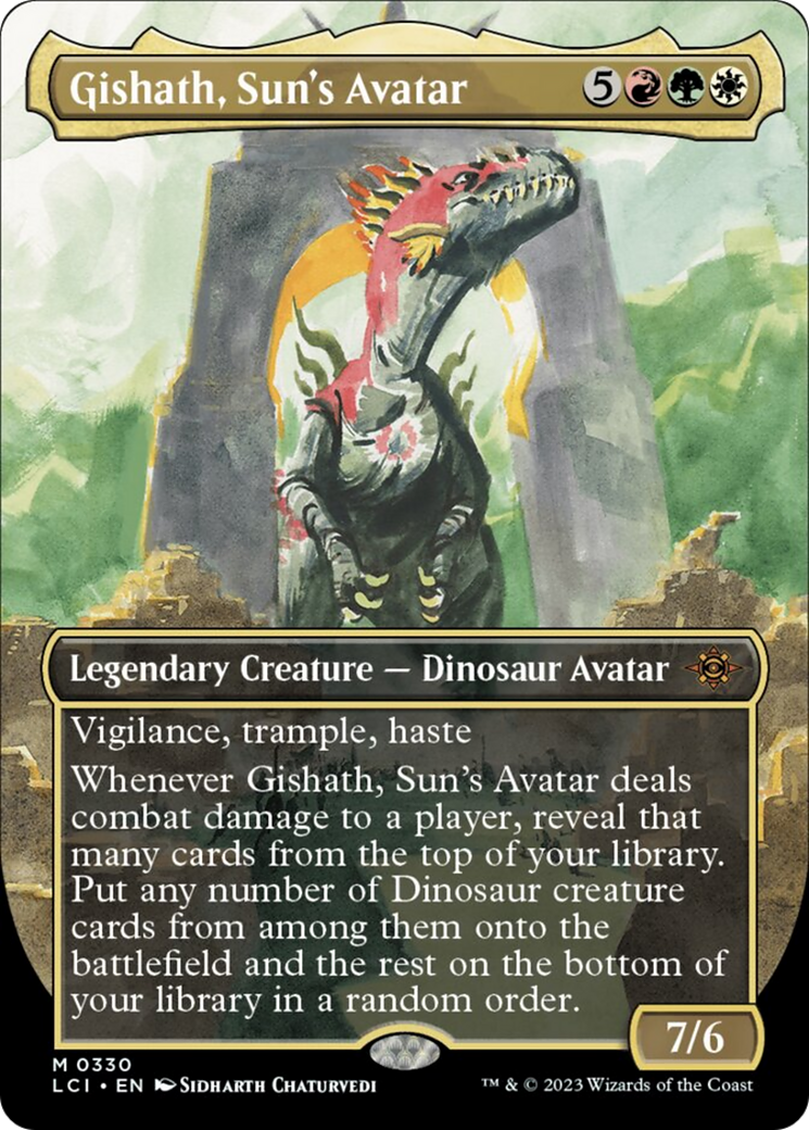 Gishath, Sun's Avatar (Borderless) [The Lost Caverns of Ixalan] | Pegasus Games WI