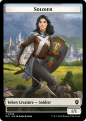 Human // Soldier Double-Sided Token [Bloomburrow Commander Tokens] | Pegasus Games WI