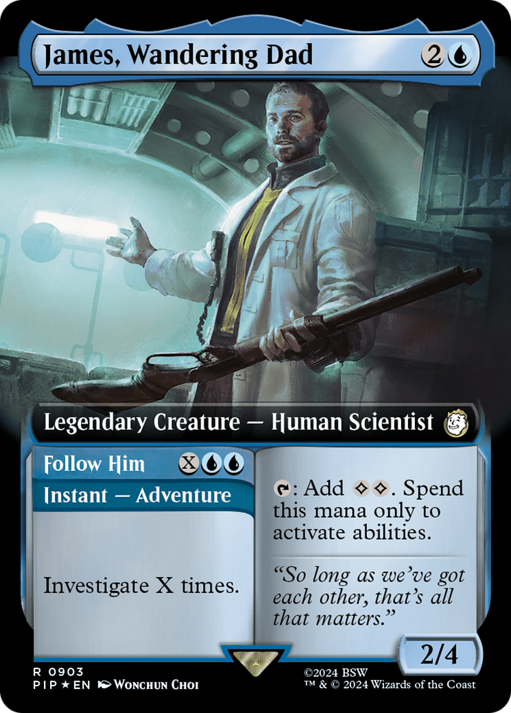 James, Wandering Dad // Follow Him (Extended Art) (Surge Foil) [Fallout] | Pegasus Games WI