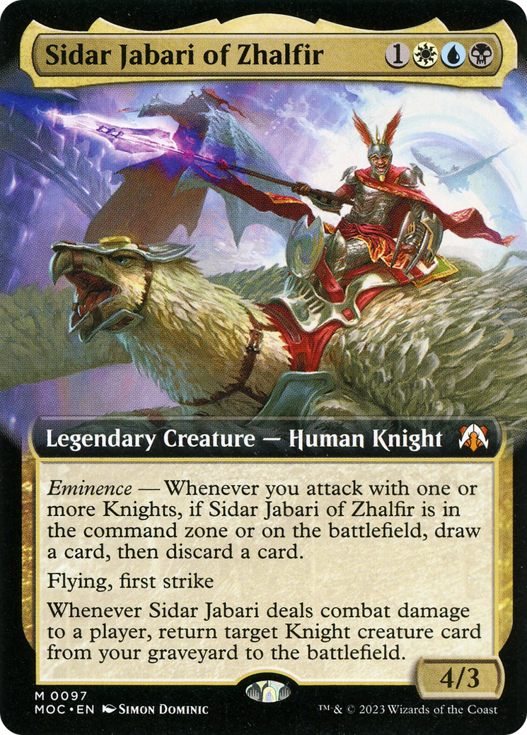 Sidar Jabari of Zhalfir (Extended Art) [March of the Machine Commander] | Pegasus Games WI