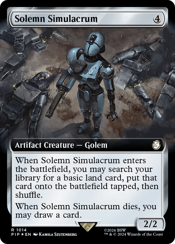 Solemn Simulacrum (Extended Art) (Surge Foil) [Fallout] | Pegasus Games WI