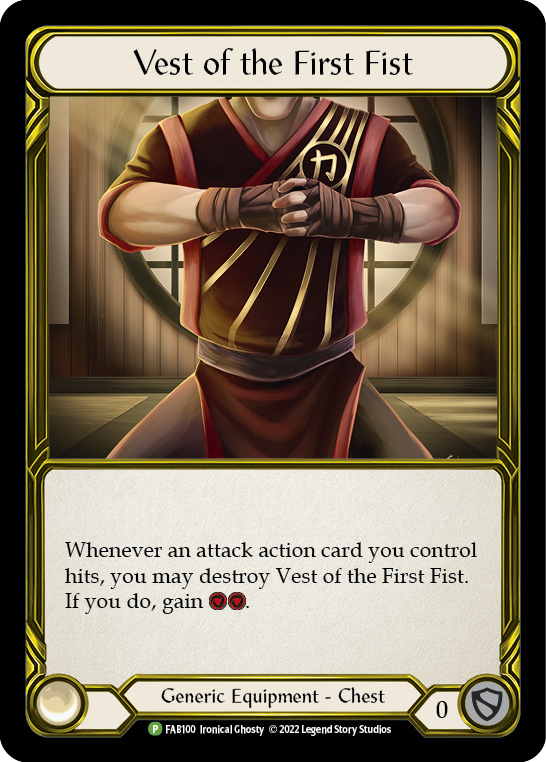 Vest of the First Fist (Golden) [FAB100] (Promo)  Cold Foil | Pegasus Games WI