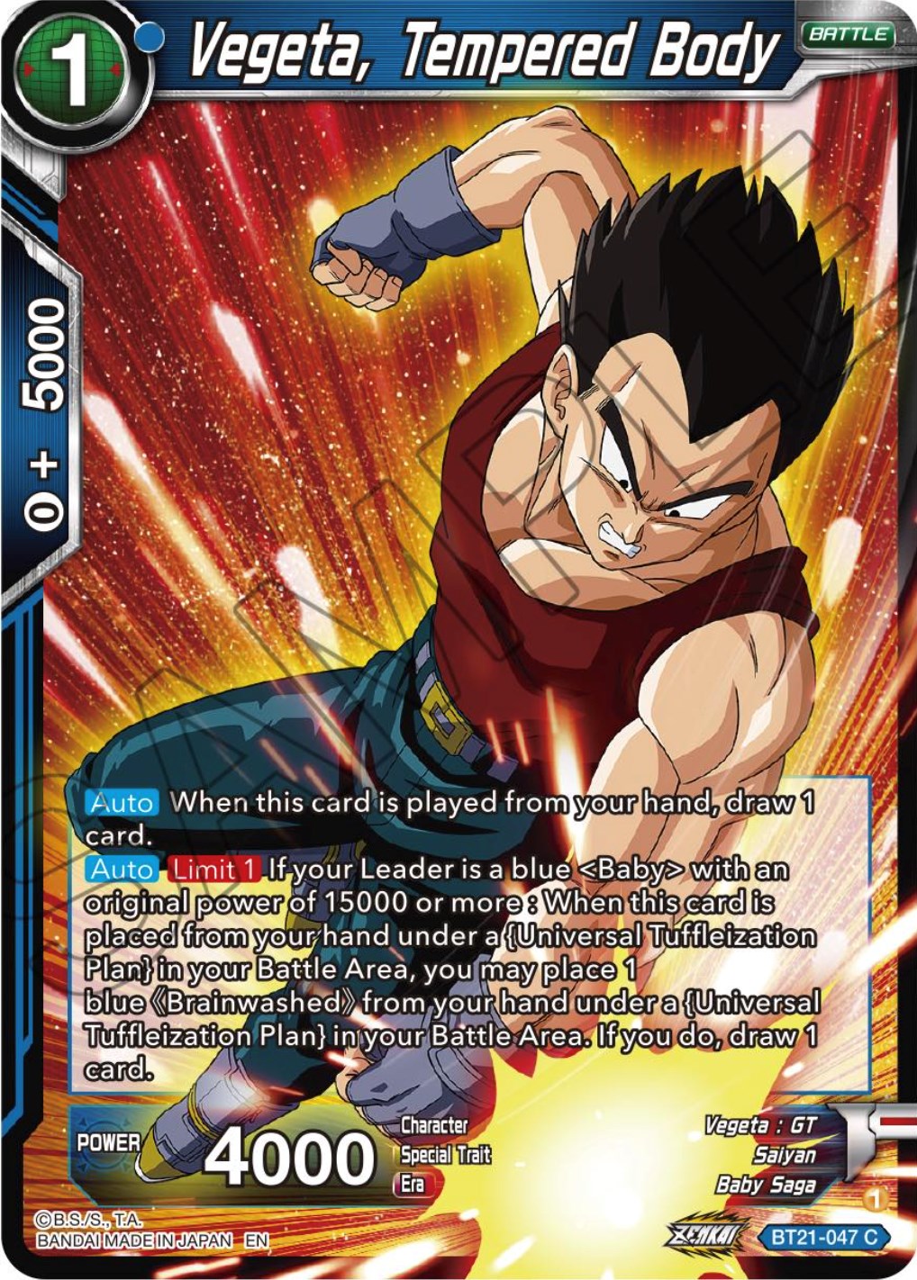 Vegeta, Tempered Body (BT21-047) [Wild Resurgence] | Pegasus Games WI