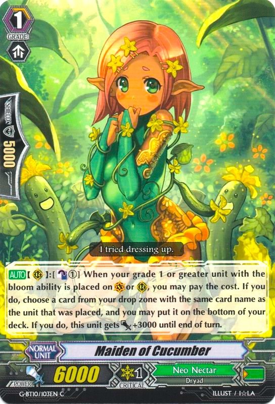 Maiden of Cucumber (G-BT10/103EN) [Raging Clash of the Blade Fangs] | Pegasus Games WI