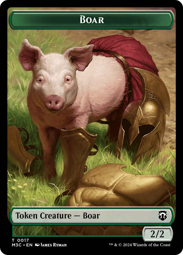 Boar (Ripple Foil) // Forest Dryad Double-Sided Token [Modern Horizons 3 Commander Tokens] | Pegasus Games WI