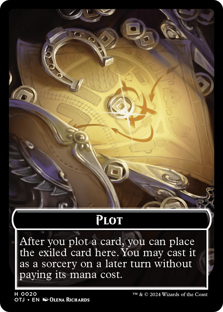 Human Cleric // Plot Double-Sided Token [Outlaws of Thunder Junction Tokens] | Pegasus Games WI