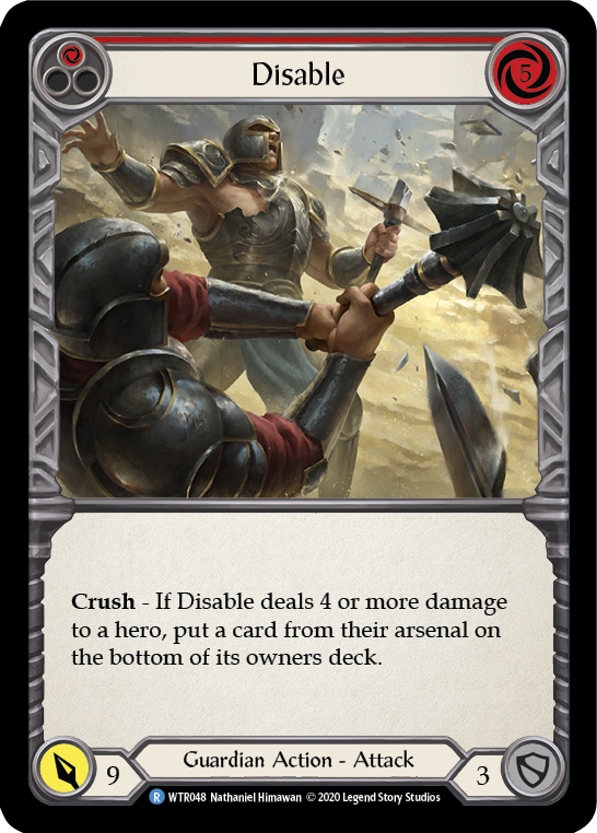 Disable (Red) [U-WTR048] (Welcome to Rathe Unlimited)  Unlimited Rainbow Foil | Pegasus Games WI